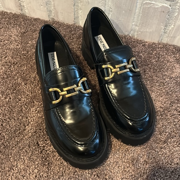 Steve Madden Lyanna black buckle loafers Y2K style NWOT - Picture 3 of 9